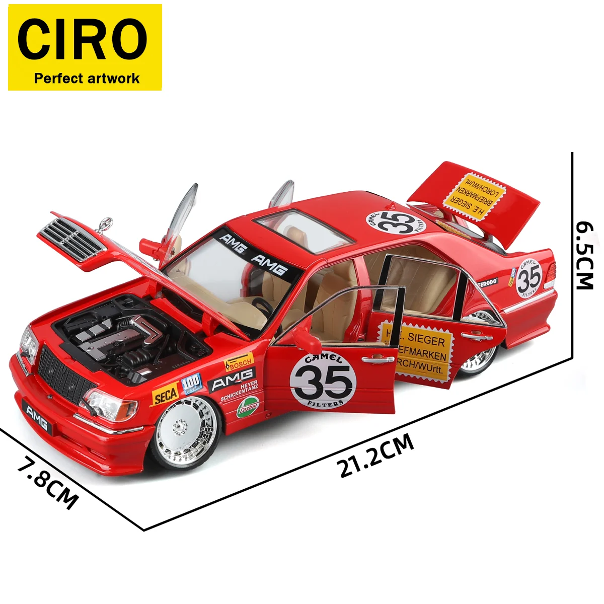Auto modello pressofuso in lega W140, auto da corsa giocattolo tirare indietro 1/24, ornamento per auto retrò classico da collezione, regali giocattolo per auto preferiti dai ragazzi