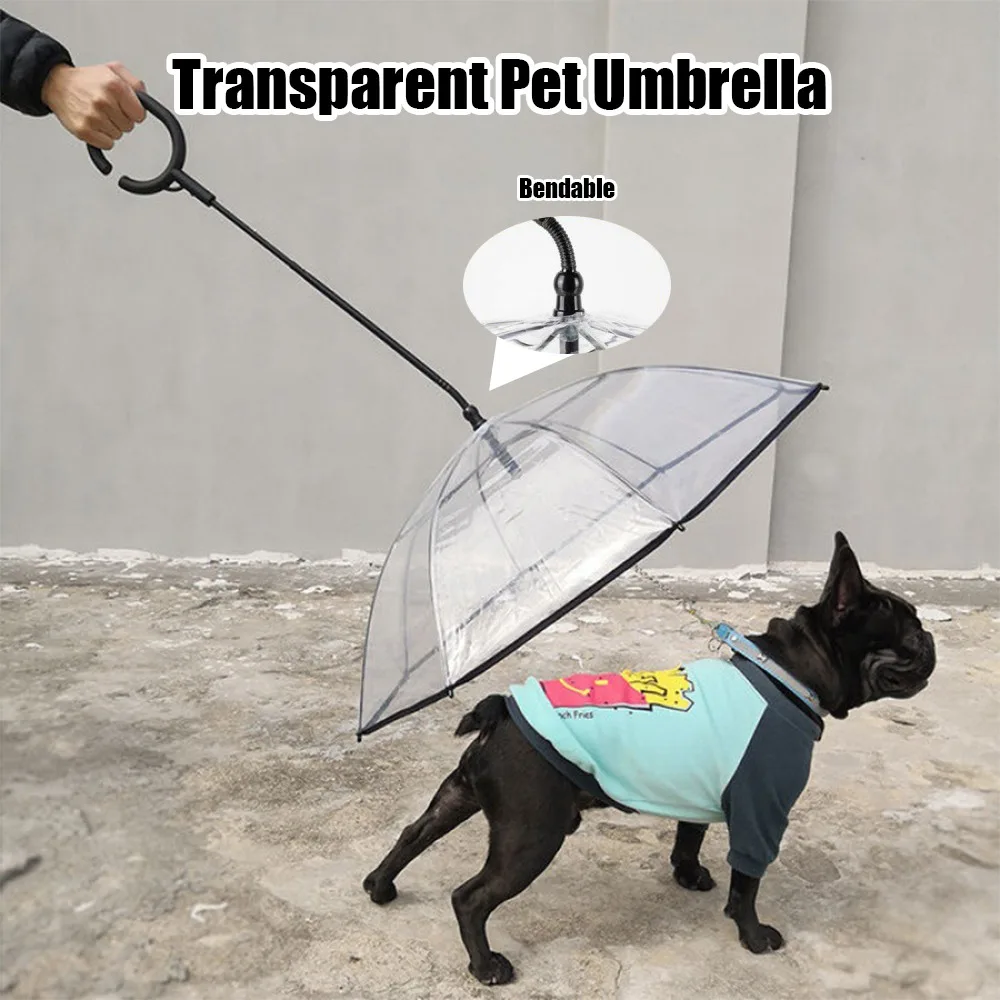 

New Transparent Pet Umbrella Well Made Detachable Adjustable Rainy Day Outdoor Dog Walking Leash for Small Dogs Pet Supplies