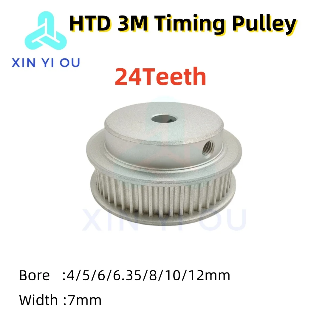 HTD 3M Timing Pulley 24teeth-BF Type Bore 4/5/6/6.35/8/10/12mm  Belt Width 7mm3M Synchronous Wheel