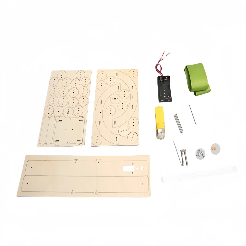 DIY Wooden 3D Puzzle Electric Transmission Belt Model Science Kit Assembly Toys Physics Electronic Scientific Experiment Toys