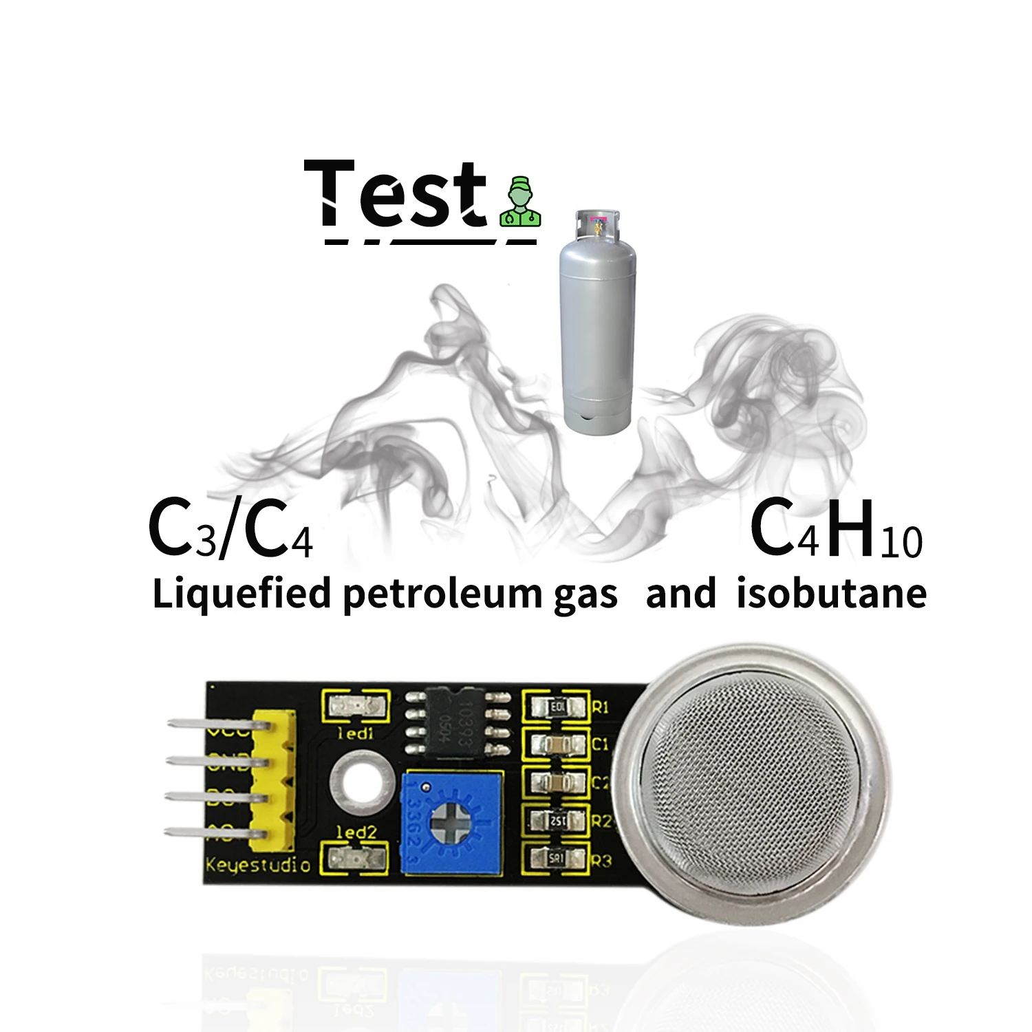 Keyestudio MQ Series Sensor Gas Sensor MQ-2 MQ-3  MQ-5 MQ-135  MQ-6 MQ-8  MQ-7 Module  for Arduino Sensor DIY Electronic Projec