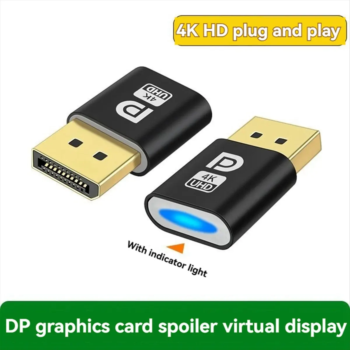 Super Sale 4K Displayport Dummy Plug DP Virtual Display Adapter DP Dummy Plug EDID Headless Ghost Emulator Accessories For PC 5P