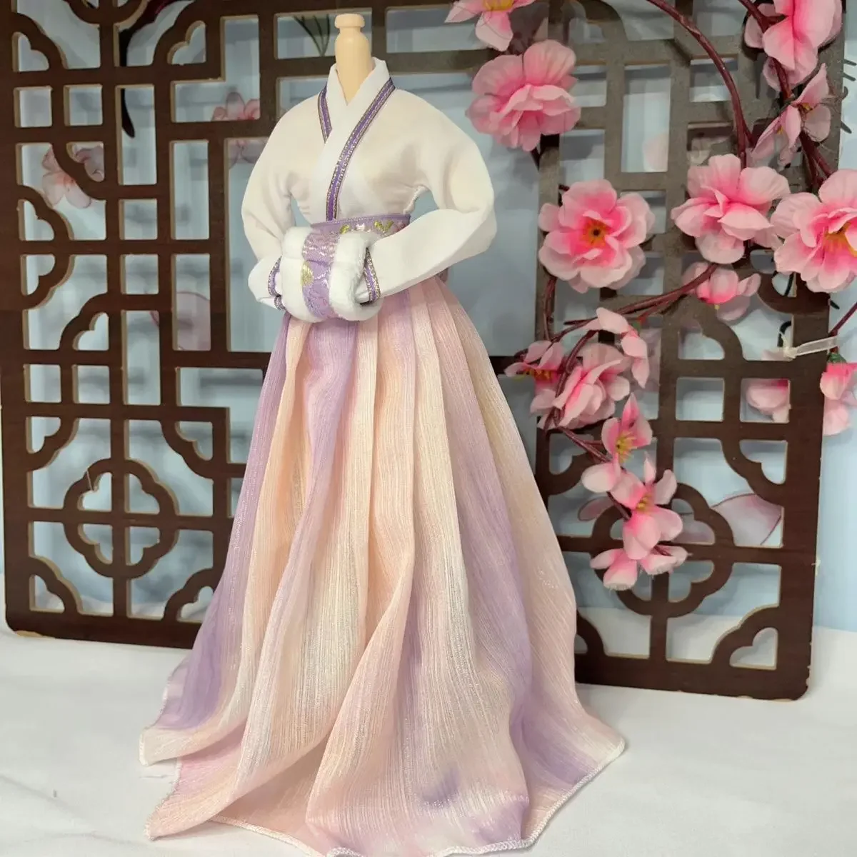 1/6 Female Doll's Clothes for 30cm Thin Bjd Doll China Ancient Hanfu Fairy Dress Diy Girl Toy Dress Up Doll Accessories, No Doll