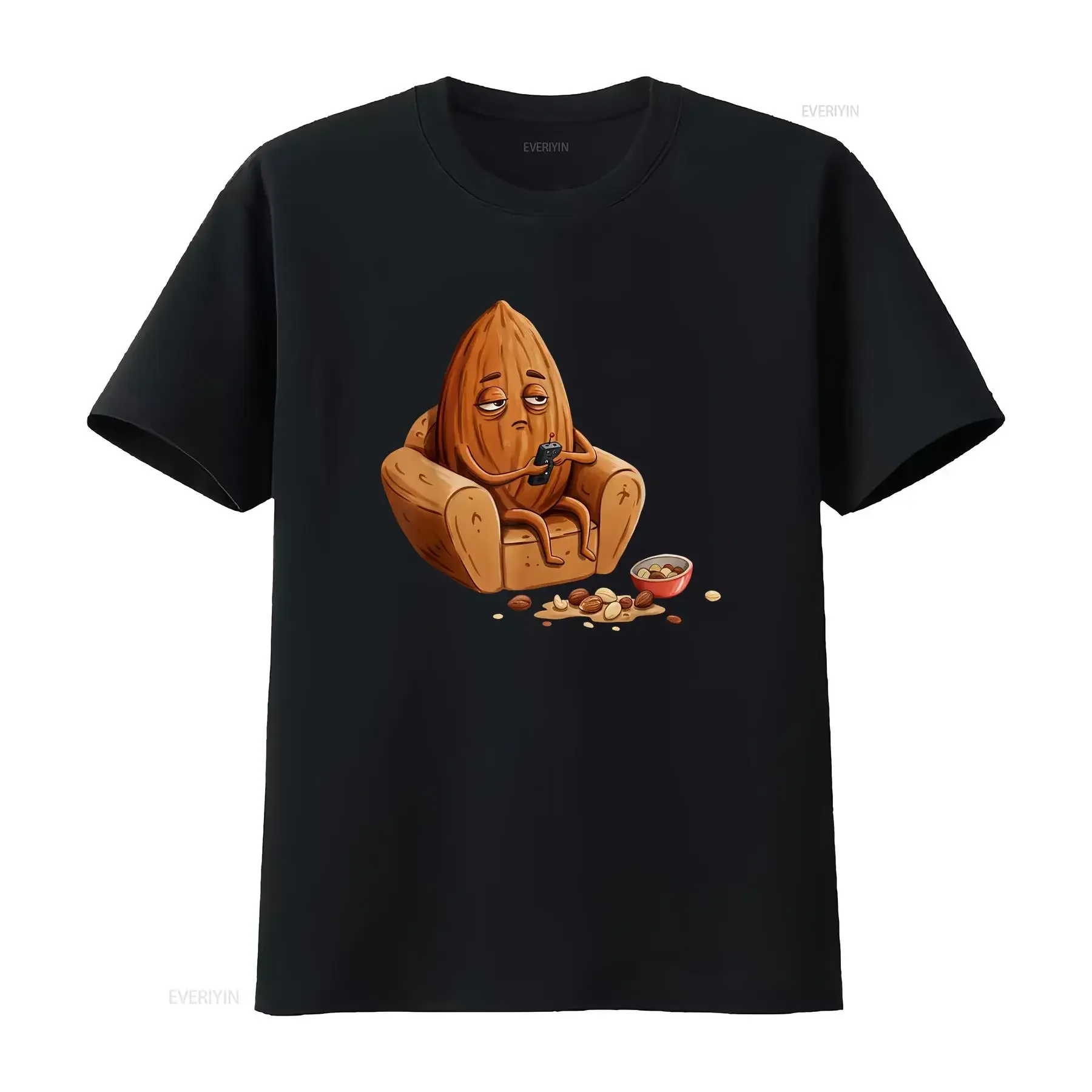 Funny Almond Humor Art Movie Night Design T Shirt  vintage Washed Casual designer clothes fashion Stylish homme graphic Unisex