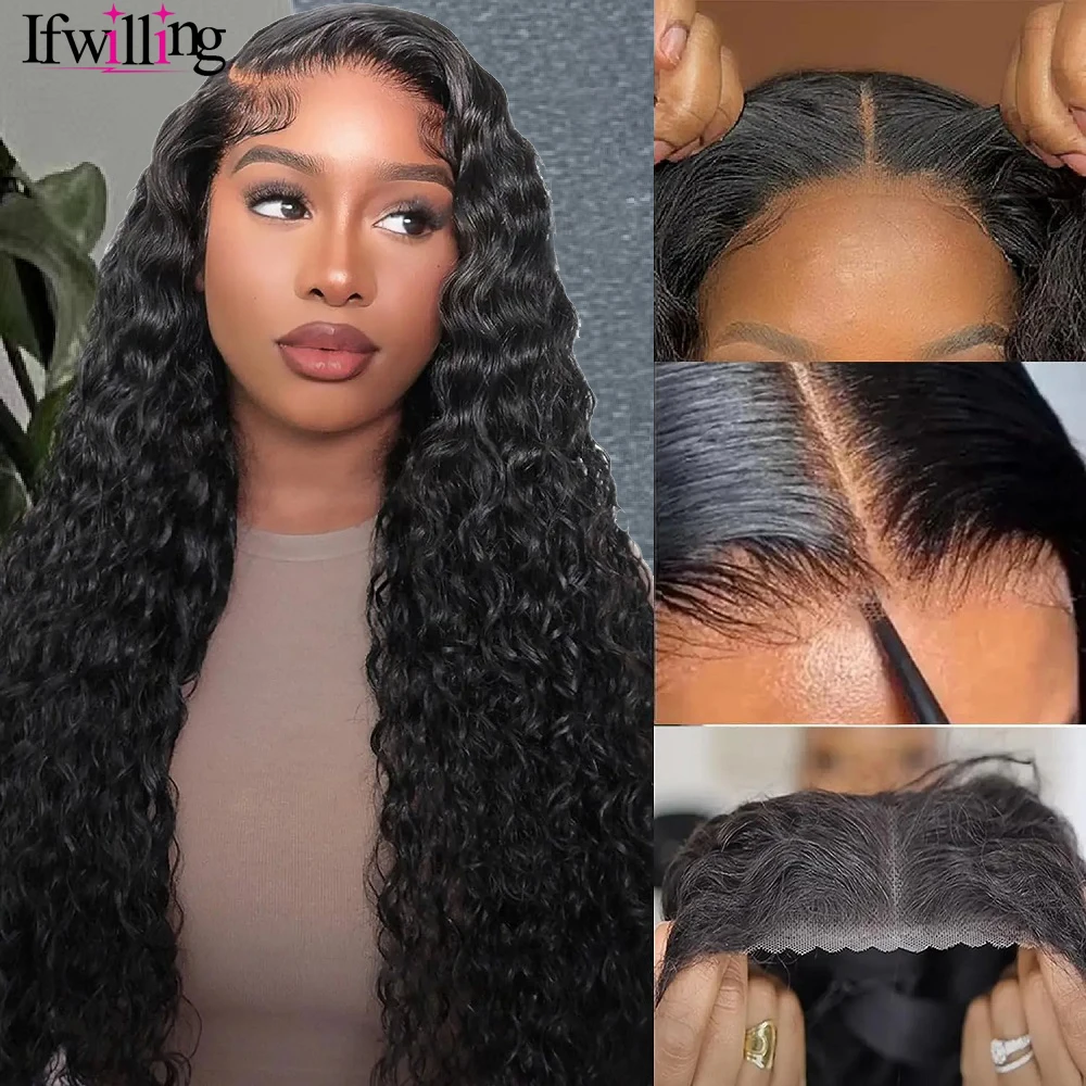 5x5 HD Lace Closure Wig Deep Wave Wig Human Hair Glueless Wig Human Hair Ready To Wear 30 Inch Lace Front Wig Human Hair