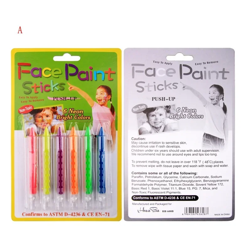 1 Box Washable Art Body Painting Makeup Paint Rainbow Art Tattoo Paint for The Face Paint Colored Child Kid Color Pen Party Gift