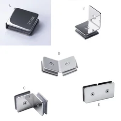 2pc 304 Stainless steel 90-degree glass clamp,Glass partition holder,mirror polishing,fix glass on the wall,bathroom accessories