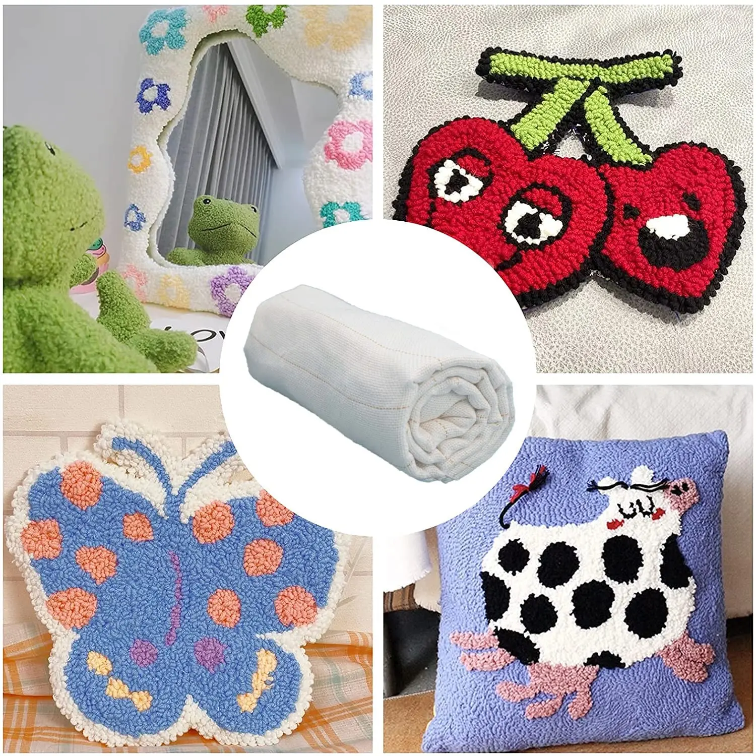 Lebar 1.05m kain Tufting ditandai garis kain biksu untuk DIY Tufting jahit karpet karpet permadani latar belakang kain Tufting