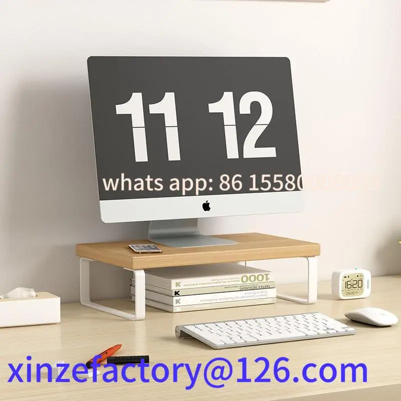 Customizable Elevated Display Stand Base Office Desktop Storage Organizer Ra Wood Material Cuter