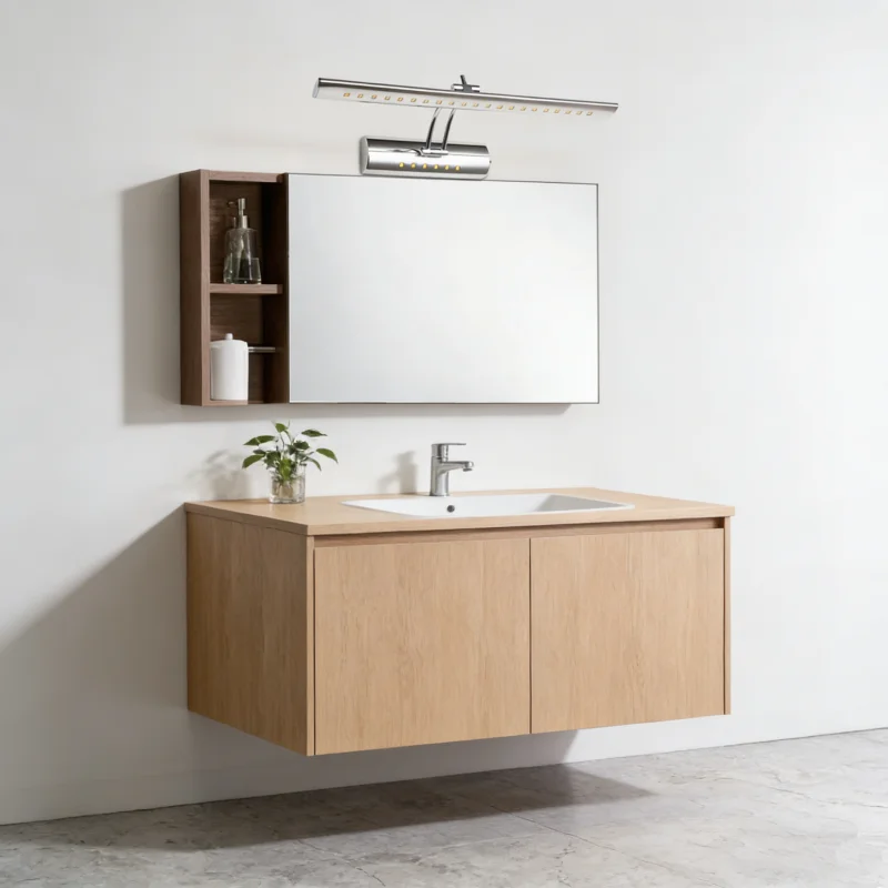 

40 см светодиодный настенный светильник для ванной комнаты с поворотным кронштейном из нержавеющей стали, внутреннее зеркало с переключателем, современное настенное освещение с изображением