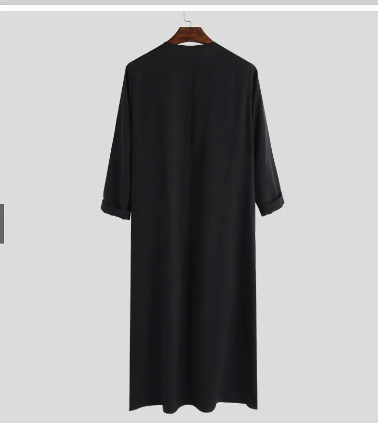 Islamische Arabische Muslimische Kaftan Männer Lange Sleeve Zipper Lose Abaya Roben Saudi-Arabien Dubai Jubba Thobe Männer Kleidung