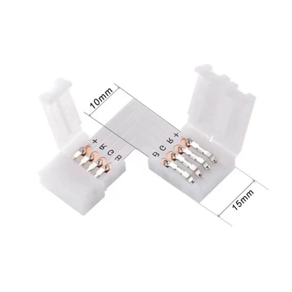 

5PCS 10PCS 20PCS SMD 5050 RGB LED Strip Connector 10mm 4PIN L-shaped buckle port light Belt accessories