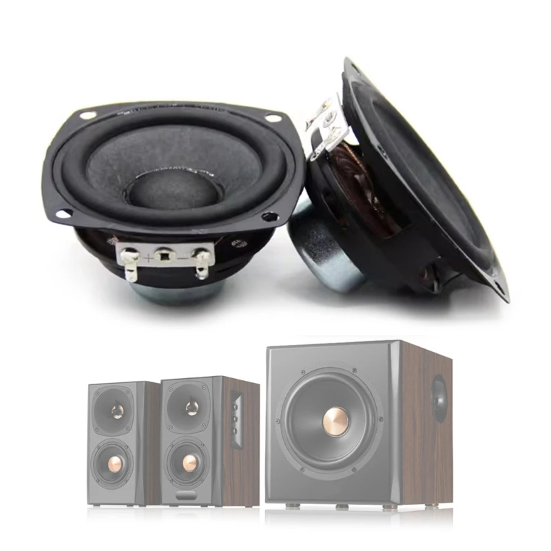 2Pcs 2.5 Inch Portable Full Range Audio Speaker 66MM 4 Ohm 25W HiFi Sound Amplifier LoudSpeaker DIY Bluetooth Speakers 95AF