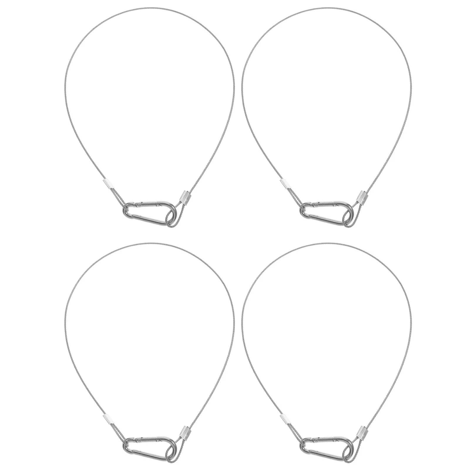 Stainless Steel Cable Lock Set 4 Pcs Thin Security Rope with Carabiner for Outdoor Gear Stage