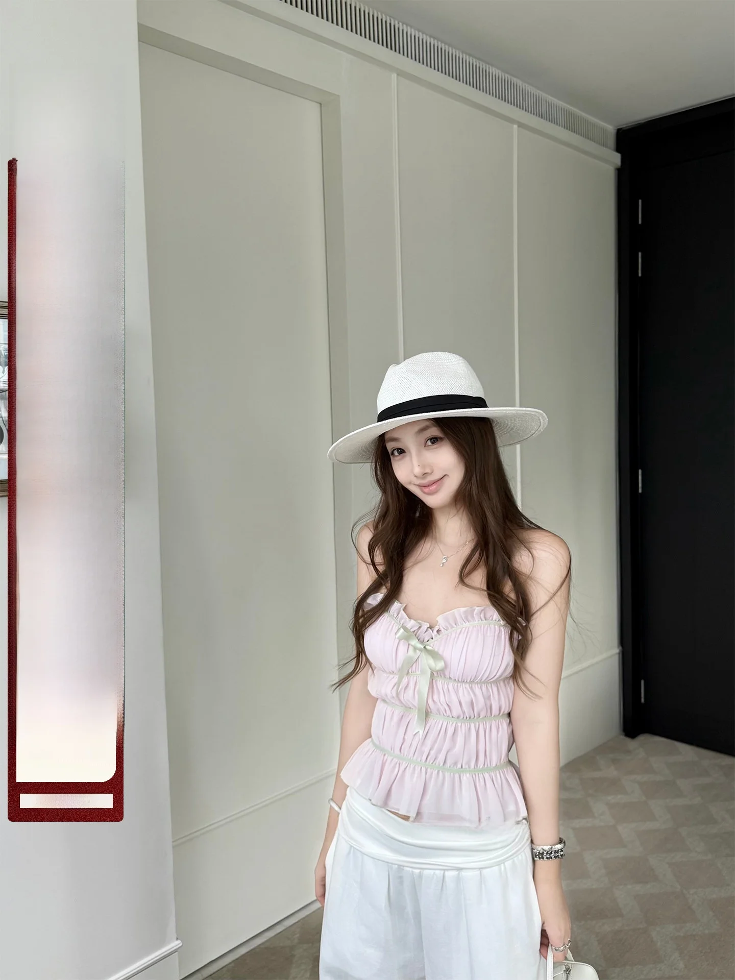 

Bankelili Chestnut Cocoa Strapless Vest Top Women's Summer Crop Top Lace Pure Color Versatile Style Slimming Fit Gown