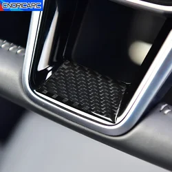 Car Console Steering Wheel Lip Cover Decoration Trim Decal For Audi A6 C8 A7 2019-2022 Carbon Fiber Interior Accessories Sticker