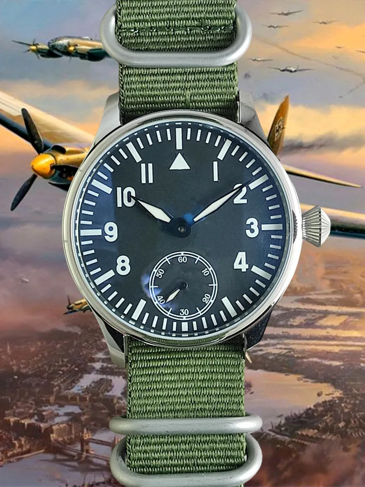 Men's mechanical arm manual mechanical military watch German pilot ST36 movement strong luminous large dial