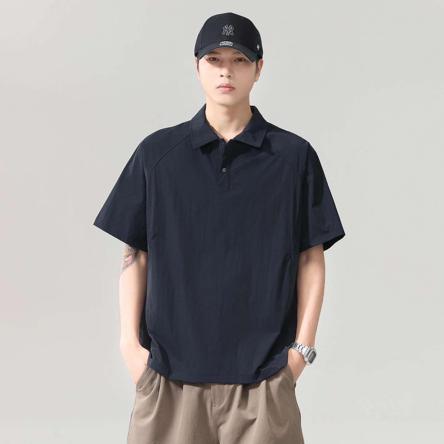 Cityboy Summer T-shirt Men Loose Casual Outdoor Quick Dry Short Sleeve Pullover Tees Shirts Japanese Streetwear Fashion Tshirt