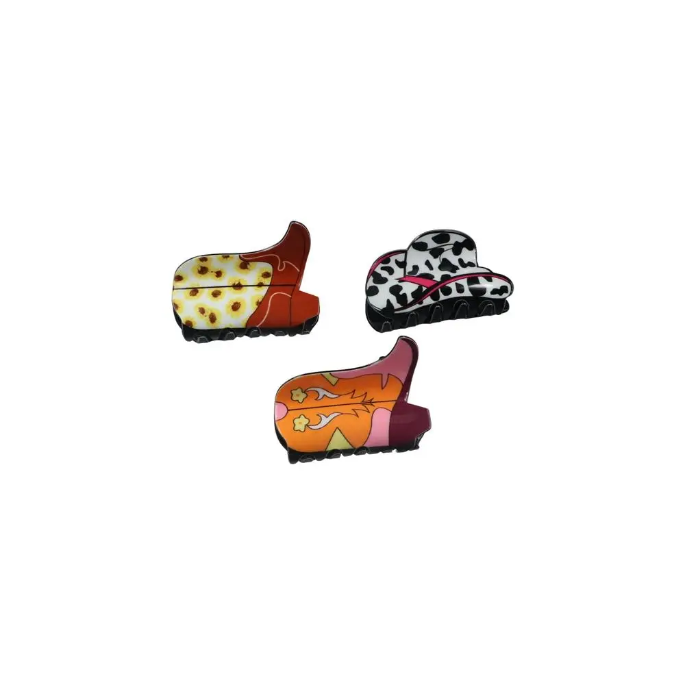 Leopard Print Flower Geometric Shape Tongue Female Hair Accessories Korean Style Headwear Cowboy Hat Grab Clip Star Hair Claw