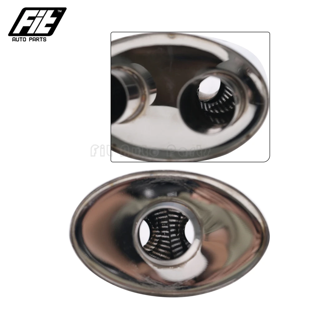1pcs Universal Car Exhaust Resonator Straight-Through SS201 Muffler Pipe for Auto Modified Replacement