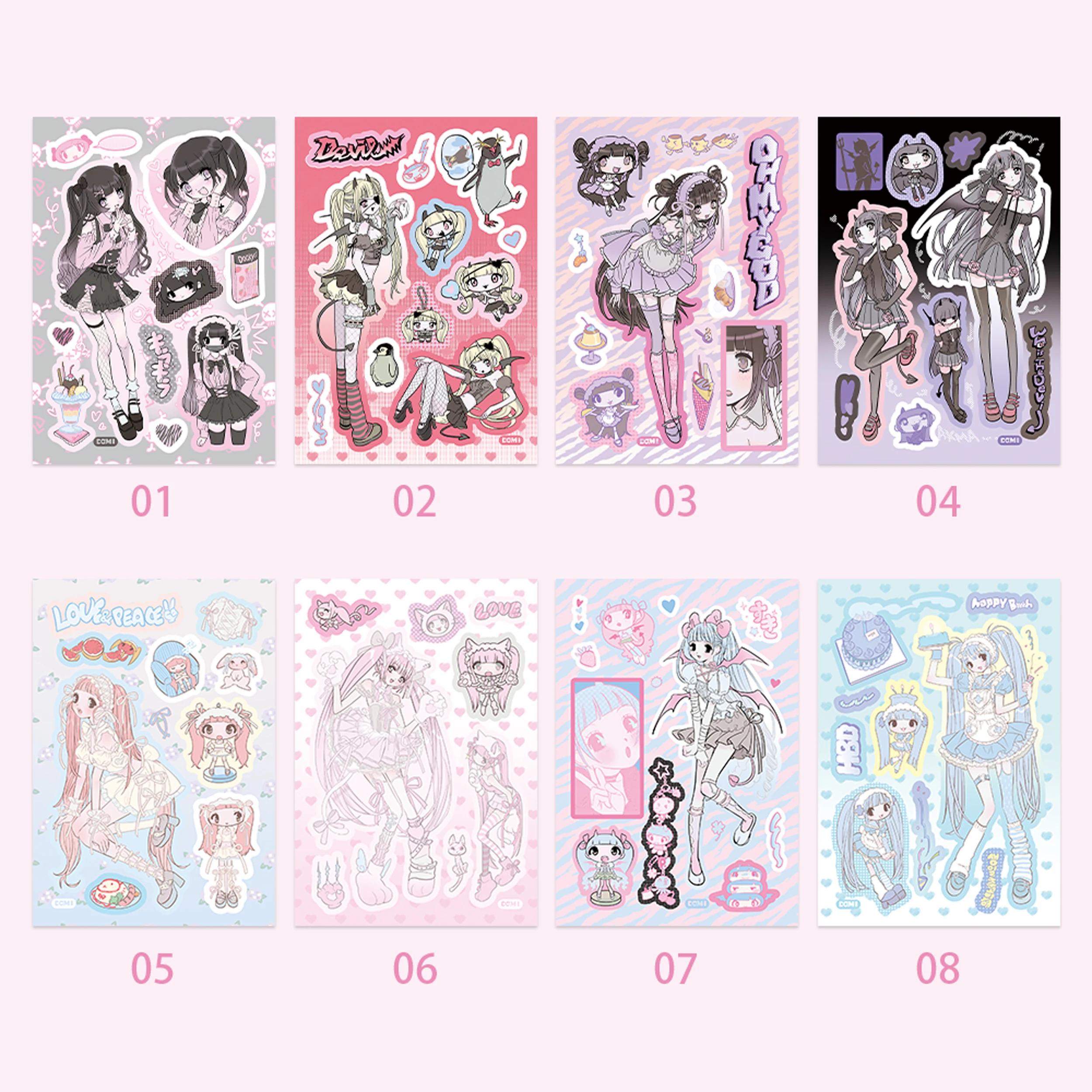 1/8/32 Pcs Domi Sticker Book New Product Korean Stickers Girl's Hand Account Guka Character DIY Stickers Decoration
