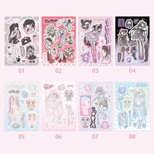 Imagen 2 del producto Libro de pegatinas Domi, nuevo producto, pegatinas coreanas, cuenta de mano para niña, personaje Guka, decoración de pegatinas DIY, 1/8/32 Uds.