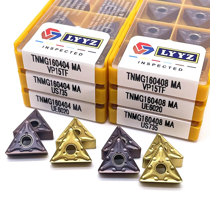 Carbide Insert Lathe Cutter Tools Ferramenta de Torneamento Externo Inserção de Carboneto Sólido Tnmg160404 ma Tnmg160408 ma Vp15tf Ue6020 Us735