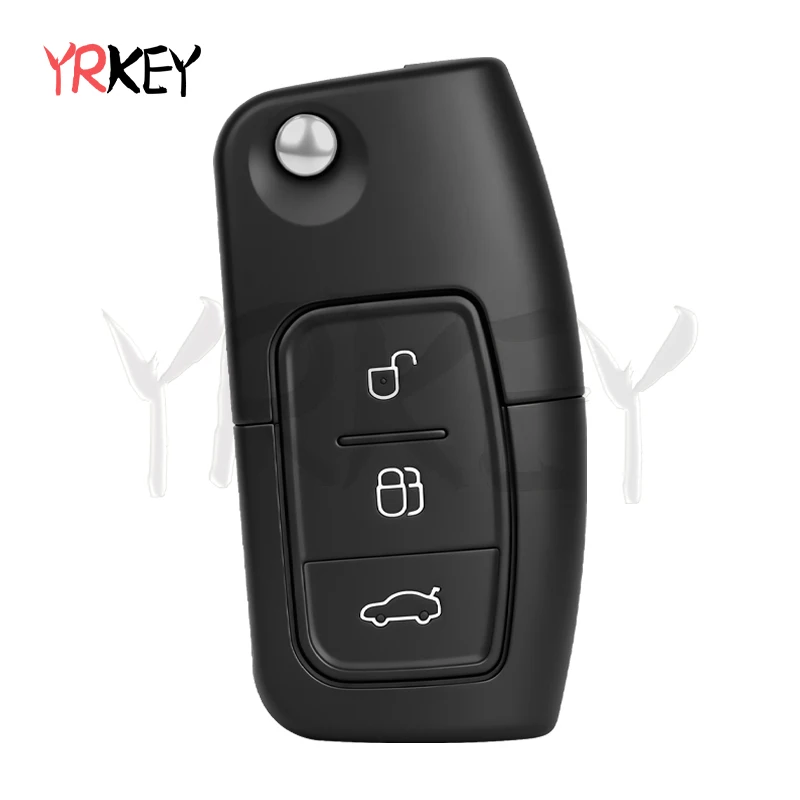 YRKEY - Remote Key Shell Locksmith Kit Car Key Fob Case Cover For Ford Focus Mk2 Mk3 Mk4 Fiesta 2 3 Mondeo Ranger Fusion C S Max