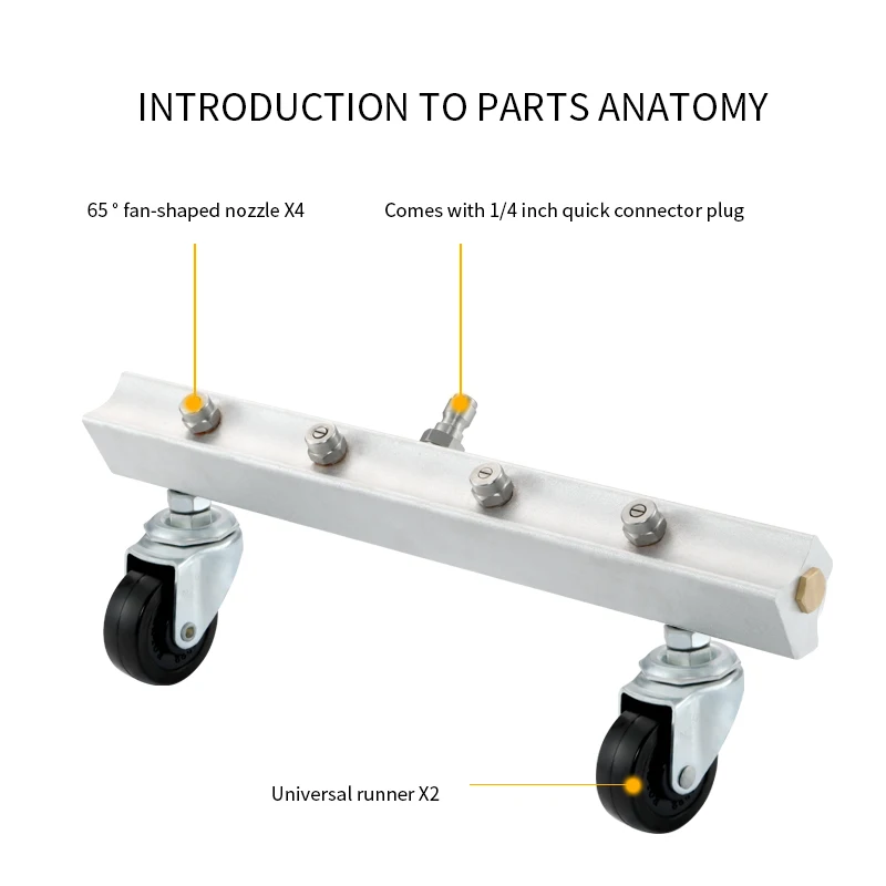 Multifunctional 4 Nozzle Car Chassis Cleaning Device And Road Washer Device For High Pressure Washer With 50cm Rod