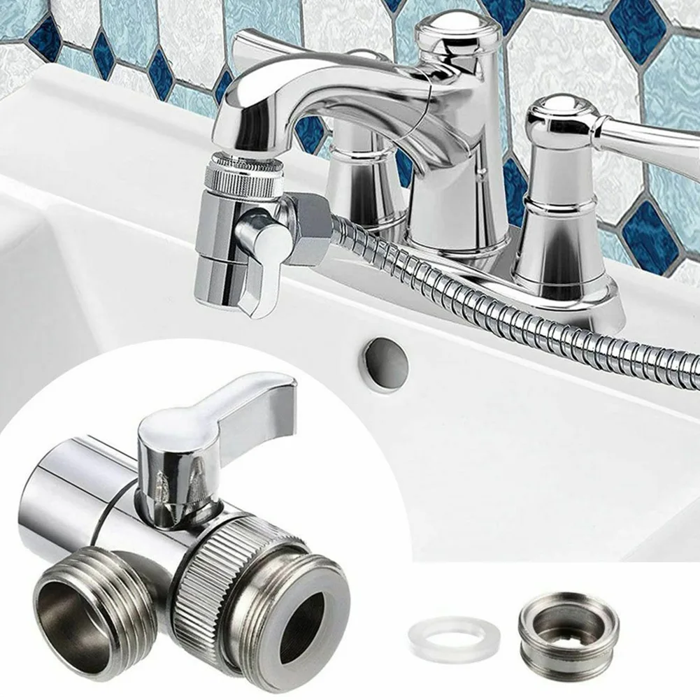 

Faucet Valve Diverter Three Way Water Taps Connector Adapter Kitchen Bathroom Faucet Accessory For Connecting Angle Valve Hose