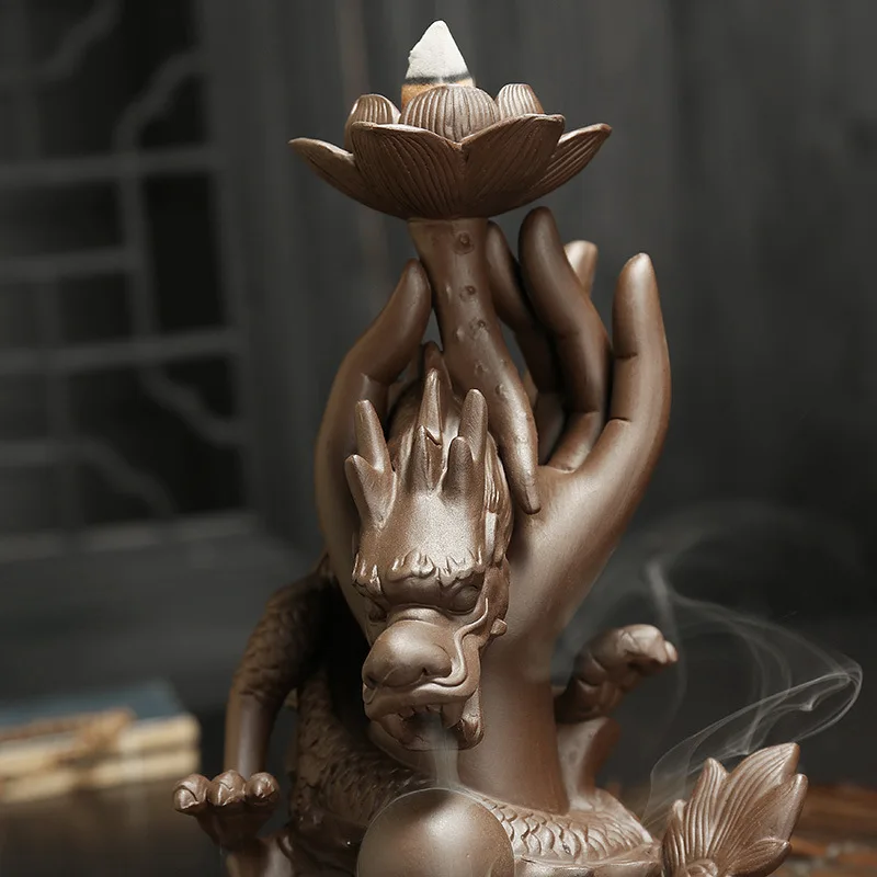 September Dragon Power in Hand Smoke Creative Backflow Incense Burner Exquisite Ornament Supports Dropshipping