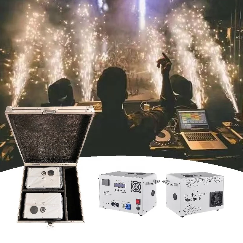 

SP 2pcs With Flight Case Fountain Sparkler Fountain Machine Cold Fountain Spark Machine for Wedding Stage