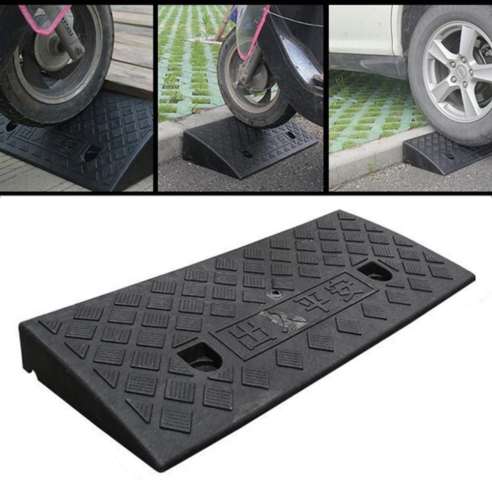 1pc PE Kerb Ramp 30/40/50mm Height Non-Slip Threshold Ramp For Cars Bicycles Scooter Wheelchairs Going Uphill Smooth Transitions