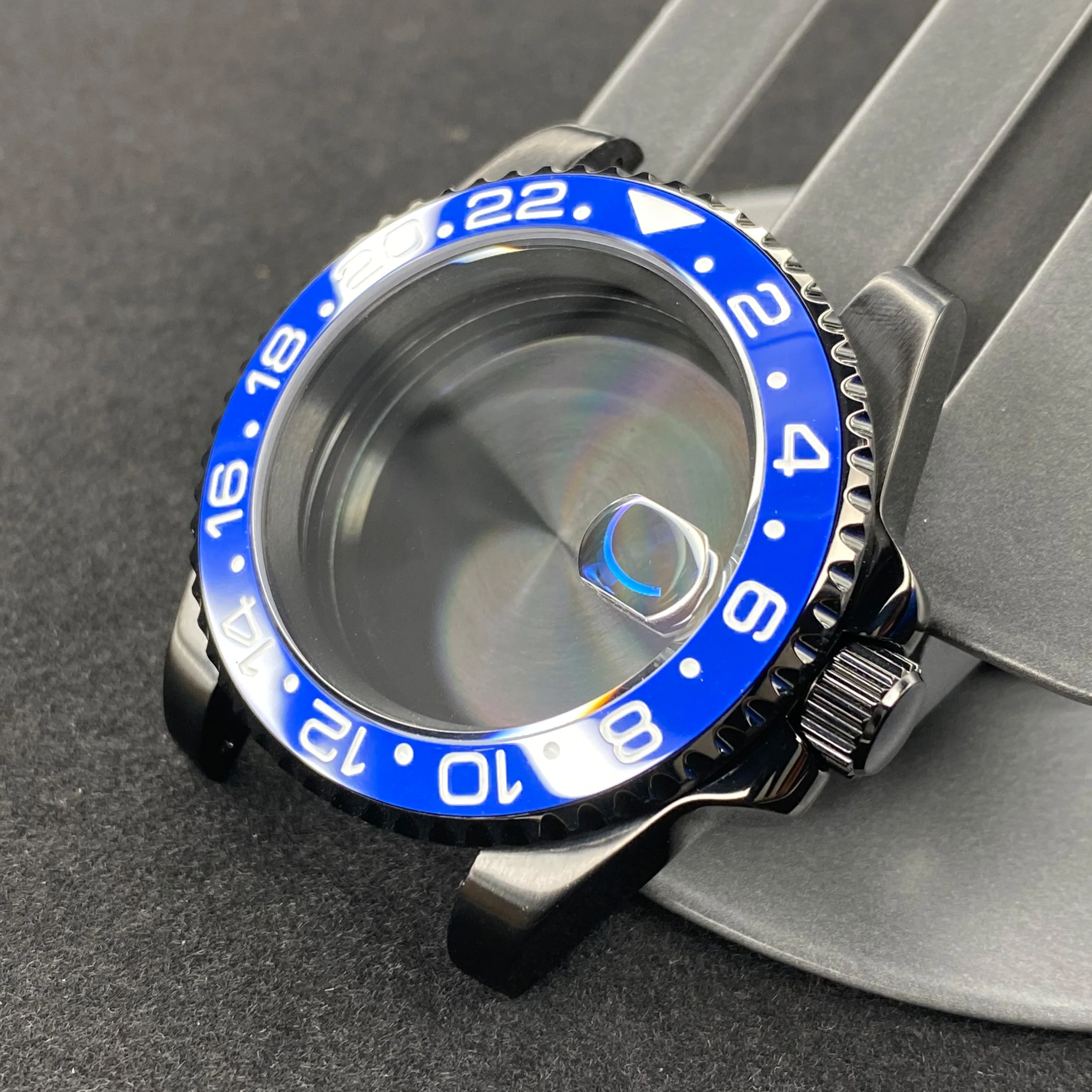 40 مللي متر حافظة ساعة سوداء GMT/SUB جودة عالية الياقوت الزجاج المقاوم للصدأ Stlss حافظة 120 نقرات رجل صالح NH34 NH35 NH36 Mouvement