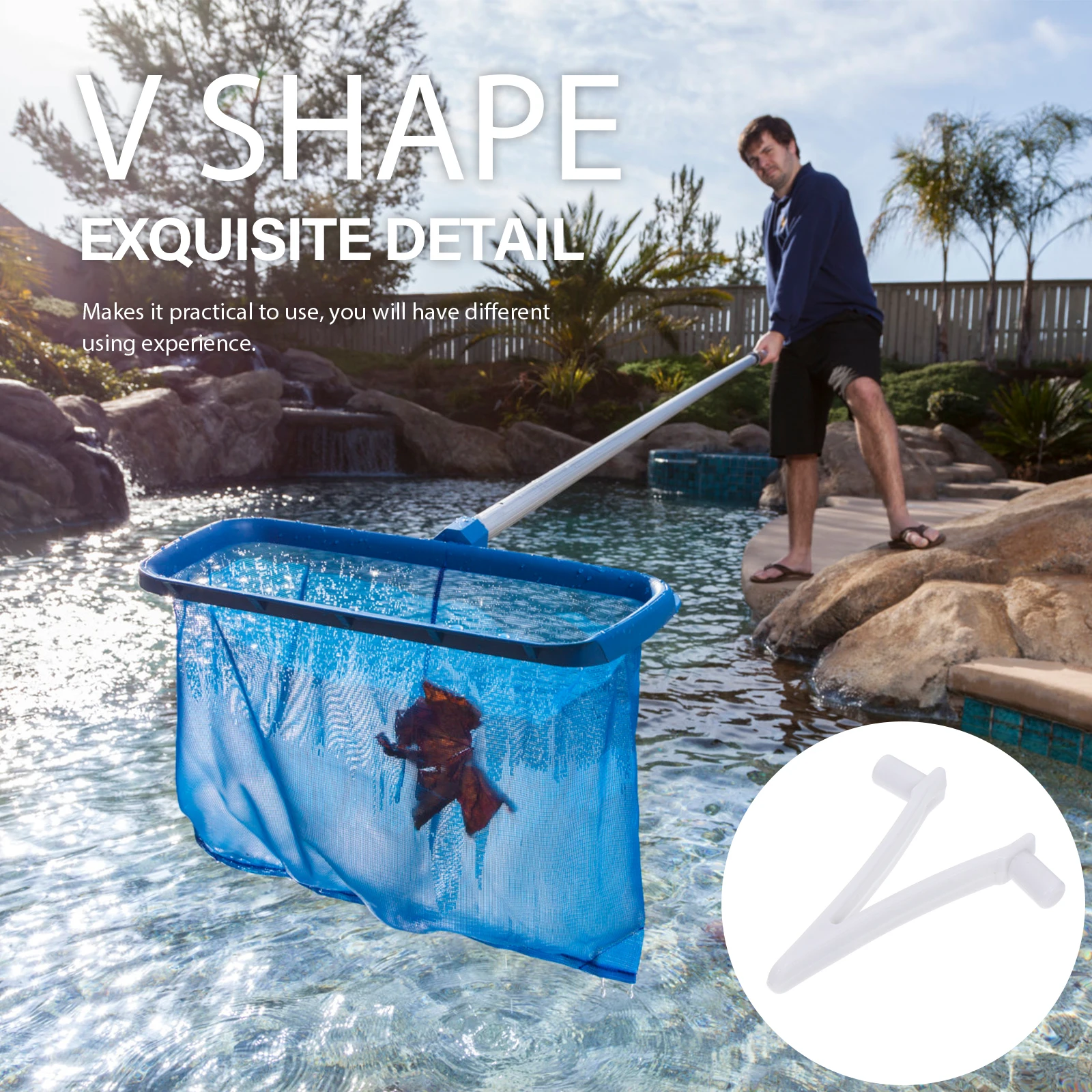 

24 Pcs Swimming Pool V Shaped Clips Durable Plastic Large Size Fix Rod Accessories Skimmer Net Vacuum Cleaner Brush H Tools