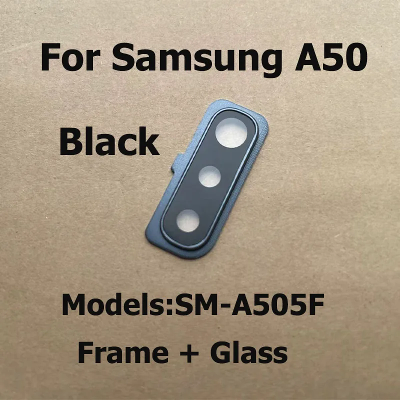 Rear Back Camera Glass Lens For Samsung Galaxy A50 Camera Cover With Frame Bezel Replacement SM-A505F