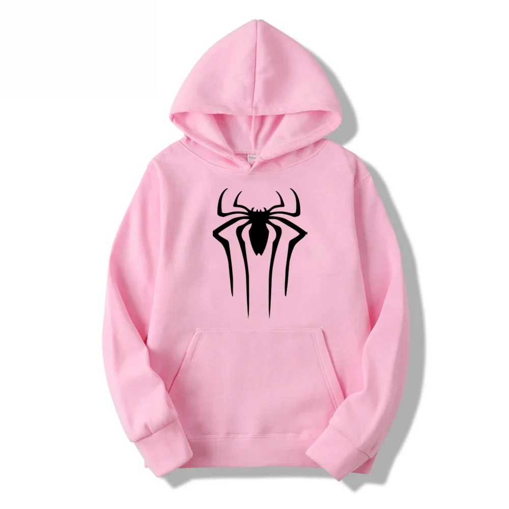 2024Fashion brand Men's Hoodie Casual Hoodie Sweatshirt Men's/Women's top Solid color printed spider hoodie sweatshirt