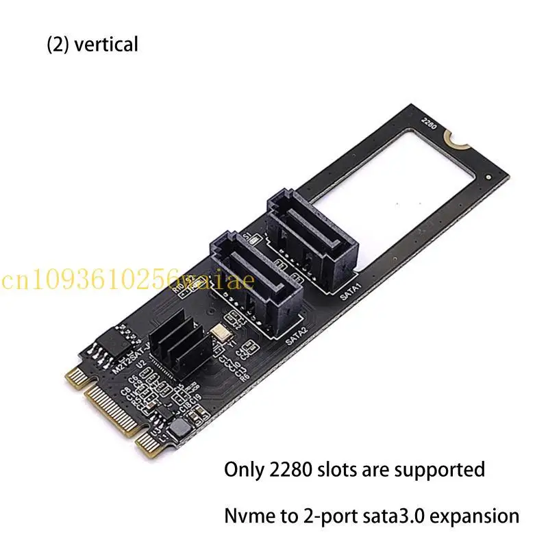 652f 2port for M.2 Riser Card NVME إلى SATA3.0 بطاقة تمدد JMB582 6GB/S ADA