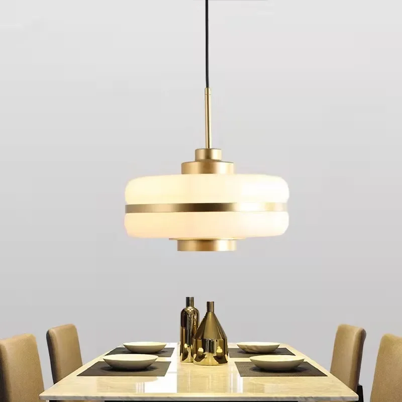 Modern Glass Gold Pendant Lights Nordic Led Kitchen Hanging Lamps Living Room Circular Luminaire Industrial Home Decor Fixtures