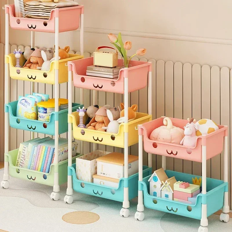 

Toy Storage Trolley Bookshelf Snack Rack For Children Storage Organizer Bathroom Accessories Closet Organizer Kitchen Storage