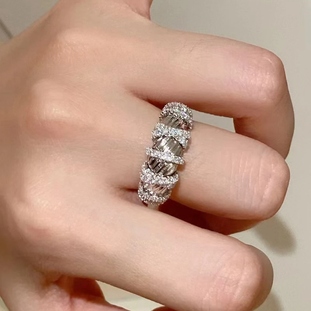 Wong Rain 18K Gold Plated 925 Sterling Silver High Carbon Diamonds Gemstone Personality Rings for Women Fine Jewelry Band Gifts image 3