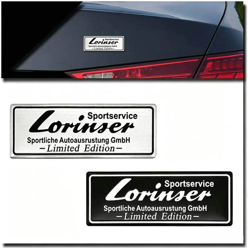3D Lorinser Sportservice Limited Edition Car Emblem Sticker Metal Badge for Mercedes-Benz Auto Trunk Side Decoration