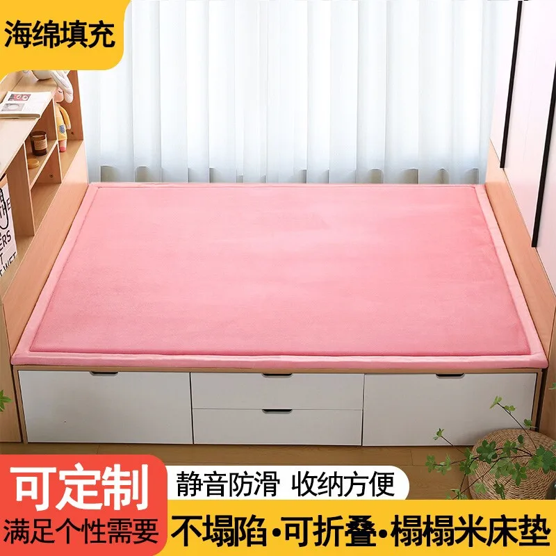 Floor Sleeping Customizable 3CM Thick Coral Fleece Velvet Mats Thickening Camel Bed Mattress Living Room Carpet Baby Crawling