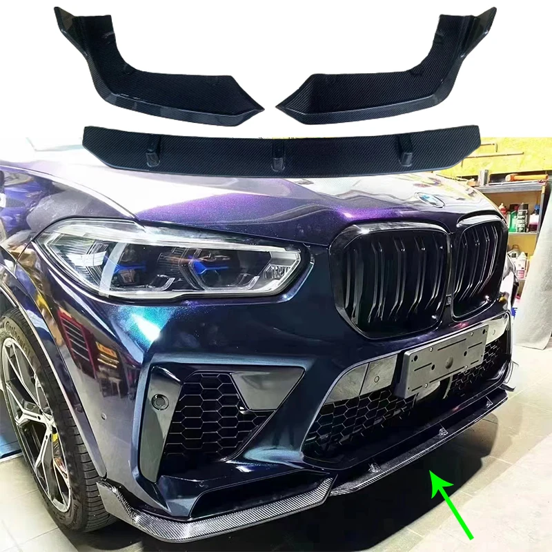 X5M Real Carbon Fiber Front Bumper lip Spoiler for BMW F95 X5M M-tech Bumper 2021UP