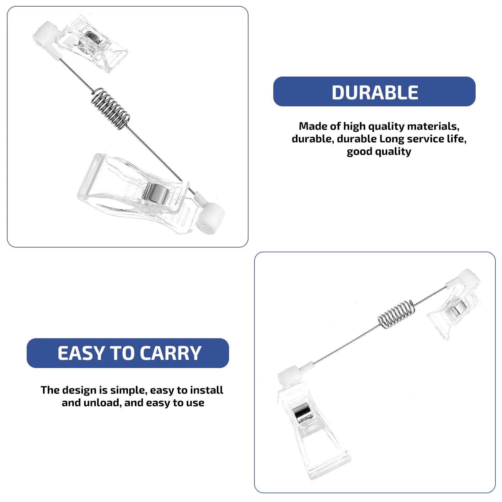 

5Pcs Advertising Clip Price Tag Display Holder Dual-Head Supermarket Shopping Mall Price Tag Clip Advertising Label Fixing