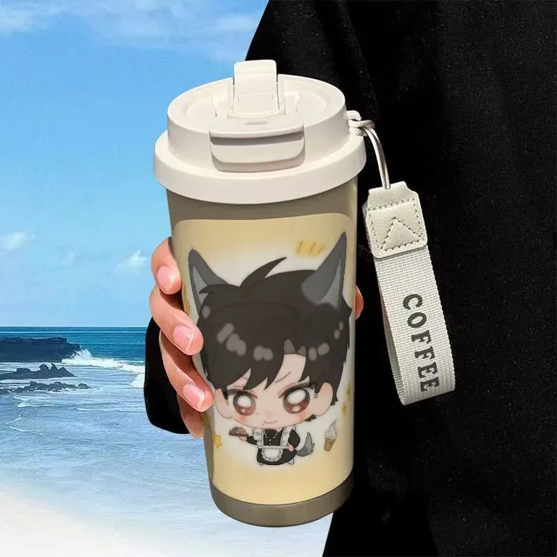 Cute Ziyu Tian Xuning Insulated Cup Stainless Steel Student High Beauty Straw Double Drinking Large Capacity Coffee Water Cup view 2
