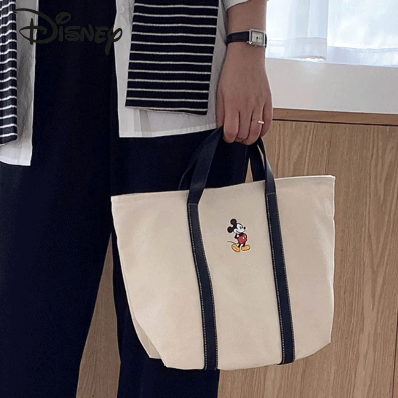 Disney Mickey New Women's Canvas Bag Fashionable High Quality Women's Crossbody Bag Casual Versatile Large Capacity Girl Handbag