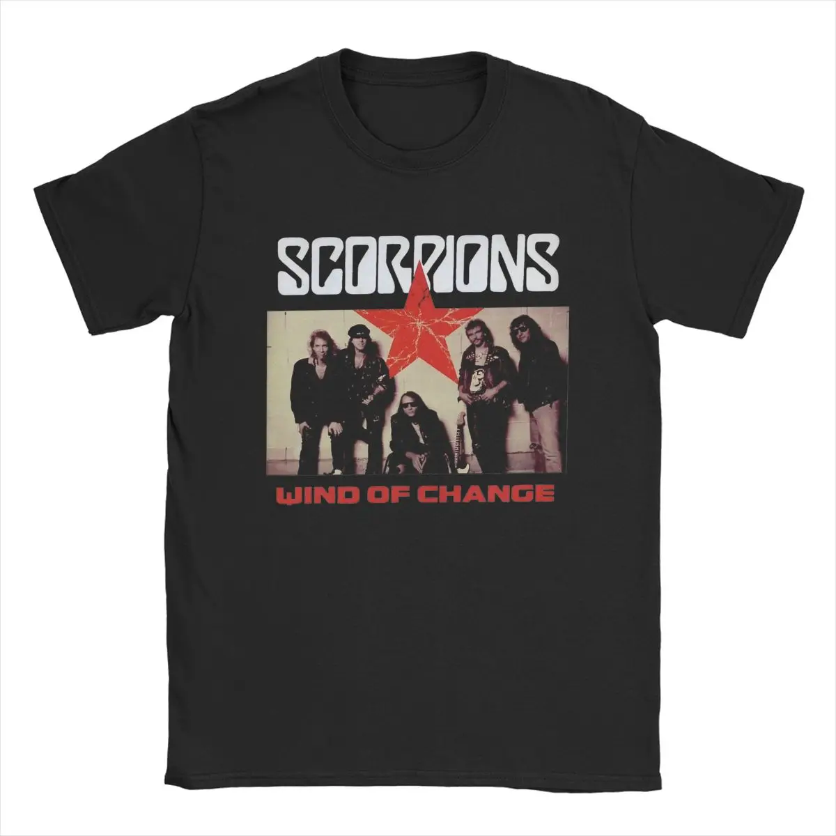 Men Women Wind Of Change Scorpions Rock Band Shirt Outfit Fashion Cotton T Shirt Top Tee Clothes Printed