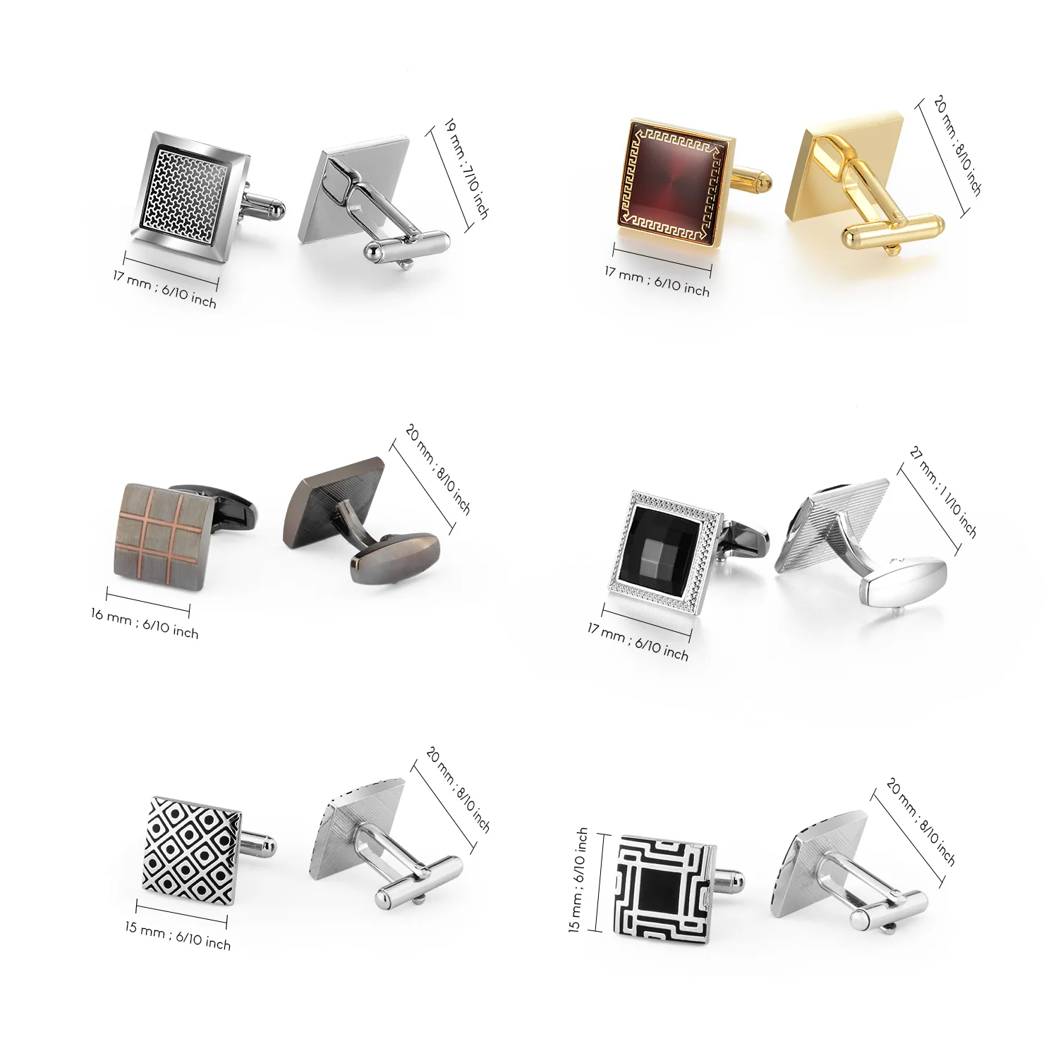 6/12 Pair Wed Cufflinks For Mens Wedding Guest Gift Man Shirt Cufflink Set Vintage Luxury Father\'s Day Men Cuffs Lawyer Tie Clip