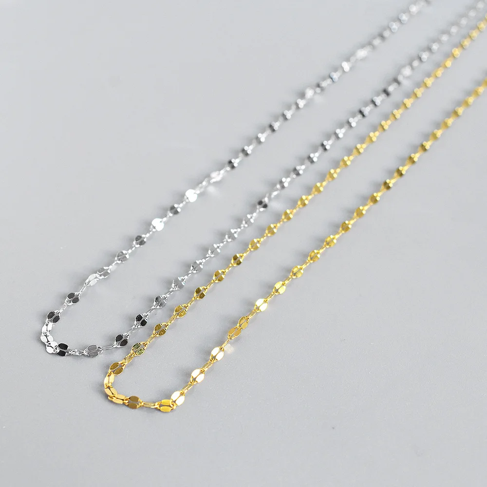 Water Wave Chain Stainless Steel Gold Color Chain Necklace for Women Long Chain Choker Clavicle Necklace Do Not Fade Jewelry